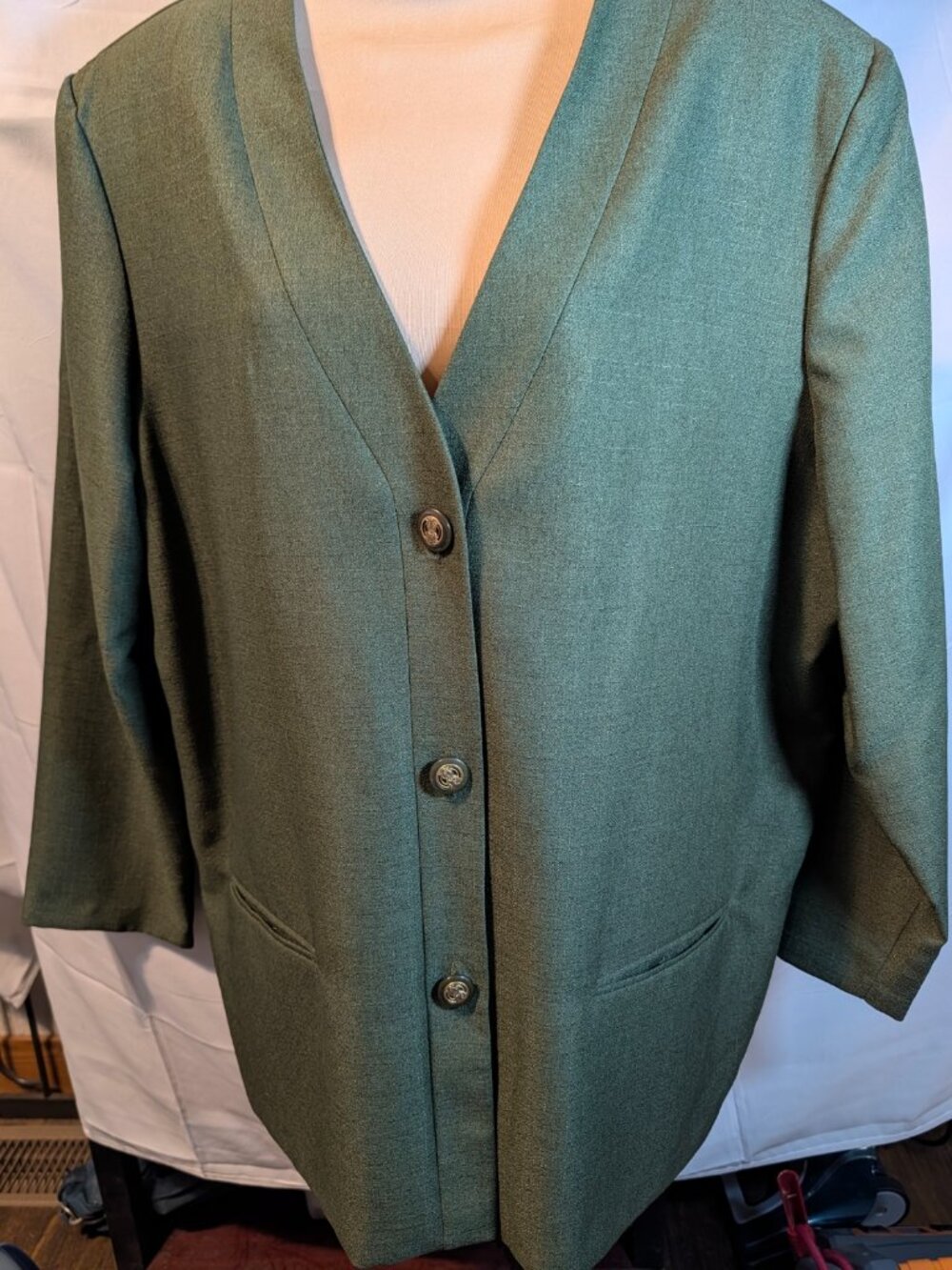 Alfred Dunner Blazer/Jacket Women Size 20W Olive Green/Pockets/Professional
